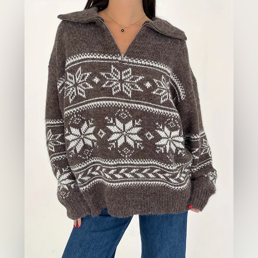 Grey Bandit Winter Cozy Brown Pullover Sweater size XLL